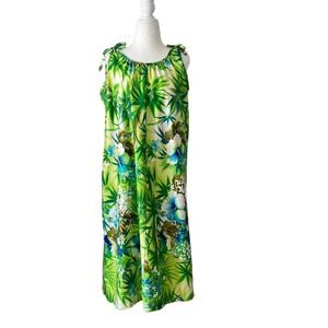 Vintage 1960s Hawaiian Sun Fashions Muumuu dress tie top size large